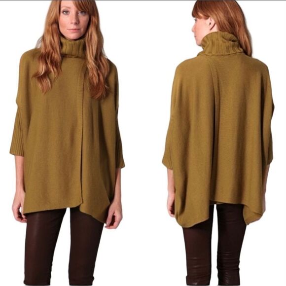 Diane Von Furstenberg Ahiga Turtleneck Poncho Wool Cadhmere Sweater in Turquouse - Picture 13 of 14